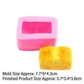 Rosa Silikonbackform für kleine Brote und Fondant-Kuchen mit fertigem Toast-Muster - 2-Fach B220 / Rosa