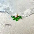 Detail of green alloy dinosaur pendant with 8x15mm size and 2g weight on leather - Green Dinosaur 8-41
