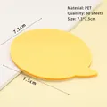 Gelbe Sprechblasen-Haftnotizen aus transparentem PET für Planer 7,3x7,5 cm - Gelbe Sprechblase 50 Blatt