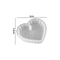 Moule en silicone cœur festonné avec trou, outil DIY bijoux résine de 6x5,4 cm - Cœur Ondulé / Blanc Semi-transparent
