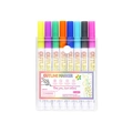 Set of 8 colorful outline markers in a transparent storage case for DIY greeting cards - White Barrel 8 Colors Set