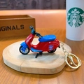 Mini alloy red and blue scooter keychain toy featuring a cute cartoon character design - Electric Scooter Keychain-Red / Red