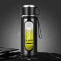 Κούπα ταξιδιού 1000ML μαύρη με διπλό τοίχωμα, παράθυρο και φορητή λαβή - 1000ml / Μαύρο (Κοντό Φίλτρο)