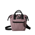 Borsa a secchiello in tela rosa con manici neri e tracolla regolabile per donna - Viola