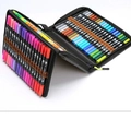 60-color dual-tip watercolor markers set in a portable black canvas zipper storage bag - 72 Colors/Canvas Bag