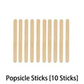 Bâtonnets d'eskimo en bois naturel lot de 10 avec bouts ronds pour loisirs créatifs - Bâtonnets d'Eskimo en Bois 10pcs