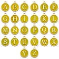 Set of 26 yellow enamel alphabet pendants A-Z with golden frames for DIY jewelry - Full Set of 26 Letters / 26PCS/SET / Yellow