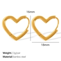 Minimalistische goldene Herz-Ohrringe aus Edelstahl mit glänzend polierter Oberfläche - EH825 Herz / Gold