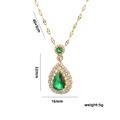 Specifiche delle dimensioni per la collana dorata con ciondolo a goccia smeraldo - Stile Goccia d'Acqua in Zirconia Verde Dorata (572)