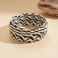 Wide cuff bracelet featuring zebra print faux leather with a 3D pleated texture - Bangle - Zebra Print (Wide)