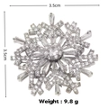 Elegant silver snowflake star brooch with white rhinestones, size 3.5cm and 9.8g weight - Silver Snowflake Zirconia