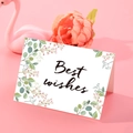 Floral 'Best wishes' greeting card with pink flowers on a soft pink background - S604-1 Best Wishes Floral