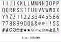 Black letters and numbers sticker set for A4 LED cinema light box decor, 35x65mm size - Black Letter Cards / 96 Black & White Letter Cards