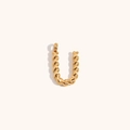 U-shaped 18K gold plated stainless steel pendant with twisted rope texture and ring - Letter U