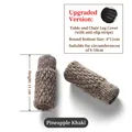 Knitted chair leg covers in khaki pineapple pattern for 6-18cm furniture leg protection - Fits Perimeter 6-17cm / Upgraded Khaki (With Silicone Strips)