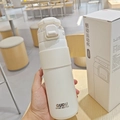 GUDU 700ml white sport vacuum bottle with silicone grip and dual-drinking lid design - 700ml / White