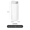 Barattolo ermetico da 1600 ml con coperchio bianco e altezza 30 cm per alimenti - 1600ML