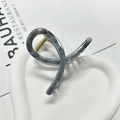 11cm marble grey acetate shark clip hair claw with gold spring on a heart tray - 8cm Marble-Grey