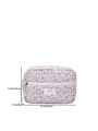 Quilted floral makeup bag with dimensions 23x16x8cm featuring pink and green patterns - Medium / Profusion (White with Pink Green Floral)