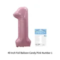 40-inch candy pink number 1 foil balloon for birthday party decorations with packaging - Number 1 / 40 Inch / Candy Pink
