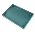 Dark green velvet jewelry tray display holder for necklaces and pendants storage - Necklace Tray