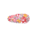 Floral print fabric BB snap clip for girls with colorful flower patterns and wavy edges - Bright Small Floral (44)