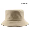 Sombrero de pescador minimalista de cuero caqui con costuras y brillo vintage suave - Caqui