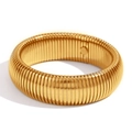 Bracciale elastico minimalista da 20mm in acciaio inossidabile dorato in stile tubogas - 20mm di Larghezza Catena a Serpente Elastica a Strato Singolo / Oro