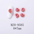 Detailed resin donut nail art charm with pink icing and orange base, size 8x7mm - Small Pink Donut MZH-9585