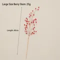Festive 40cm red berry branch with gold glitter finish for Christmas DIY decor - Red Large Branch (40cm/25g)