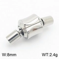 Herz-Zylinderschließe aus Edelstahl für Lederkabel Breite 8mm und Gewicht 2,4g Silber - Silber Gebogener Zylindrischer Stil (KLJ8760-Z)