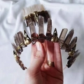 Handmade gothic amethyst crystal crown with bronze bird skull on a metal headband - Smoky Quartz + Antique Bronze Crow + Antique Bronze Wire