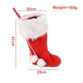 Calza di Natale in maglia rossa con bordo in finta pelliccia bianca, altezza 41 cm - Rosso Tipo B