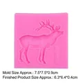 Pink reindeer silhouette silicone mold for Christmas fondant and chocolate cake decoration - Reindeer Style (2#15-387) / Pink