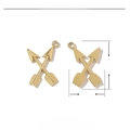 Detailed specs for gold stainless steel arrow pendant measuring 15mm by 11mm - Gold Crossed Arrows Pendant(VG434)