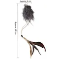 Cat wand refill with grey plush ball, feathers, and bell, total length 40cm - Feather Style 25 / [product Attributes] Visually This Appears To Be A Cat Toy Consisting Of A Gray Long-haired Plush Ball A White Woven Hanging Rope And Three-colored Feathers (dark Brown Light Brown And Black) At The End. A Small Metal Bell Is Attached To The Top Of The Ball. The Image Clearly Indicates The Ball's Width Is Approximately 4cm And Its Total Length Is Approximately 40cm. [visual Presentation] The Product Is Displayed In A Flat Layout Against A Pure White Background Centered. Image Quality Is [high] With Clear Edges And Distinct Feather Textures. Aesthetic Appeal Is [medium] With An Overall Score Of [7.2]. The Main Issue Is That The Display Method Is Overly Functional And Lacks Appeal. [text Content] The Text Is Grouped As To_translate: It Is Labeled "approx. 4cm" And "approx. 40cm". It Is Suggested To Translate These As "approx. 4cm" And "approx. 40cm" Respectively. [logistics Label] Animal And Plant Quarantine [infringement Risk] Product Infringement: None Probability [0.1] Typical Pet Product Design. Background Infringement: None. 【product Parameters】size: Width Approximately 4cm Total Length Approximately 40cm. Material: Artificial Plush Feathers Cotton Rope Metal.