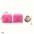 Detailed view of silicone Christmas Santa mold showing mold dimensions and final product - Santa Claus Style(2#)