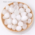 Bulk raw white crystal stones neatly arranged in a round wooden tray for aromatherapy - 100g/Pack / White Crystal