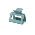 Detailed view of light blue square hollow hair claw clip with a matte finish on white - Bulk Packaging / 5cm / Light Blue