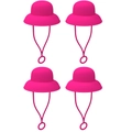 Set of 4 pink silicone straw covers with dust-proof caps for 6-10mm reusable straws - Set of 4 / Hepburn Hat Rose Red