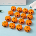 Set van 16 oranje Halloween pompoen decoraties met Jack-o'-lantern gezichtjes - Pompoen Terugtrekauto