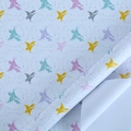Blue gift wrapping paper with colorful flying unicorns and stars for birthday presents - Pegasus Starry Sky Style