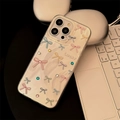 Detail of colorful bow and Lucky text with rhinestones on a clear iPhone phone case - Silver Colorful Bowknot + Rhinestone Stickers / iPhone 15 Pro Max
