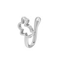 Silver rabbit shaped non-piercing nose clip with vintage hollowed metal design - Silver Rabbit