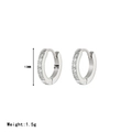 Silberne Edelstahl Creolen mit einreihigen Zirkonia Steinen, Größe 13mm für Damen - 13mm / Platin
