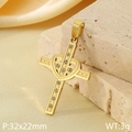 Collier croix or 18k avec cœur ajouré et strass sur fond de soie élégant - Style Croix Zirconia Cœur Creux (KP116518-ZLA)