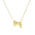 Minimalist 18k gold heart necklace with bubble letter F pendant for women - Necklace - Letter F