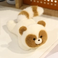 Adorable plush red panda toy in lying position with fluffy brown and white striped tail - Red Panda Prone Style / 20cm