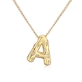 Collier plaqué or avec pendentif lettre A serti de zircons brillants sur fond blanc - Lettre A