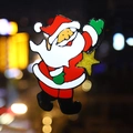 Large Santa Claus window sticker with star, vibrant red and white PVC festive decor - Santa Claus with Stars